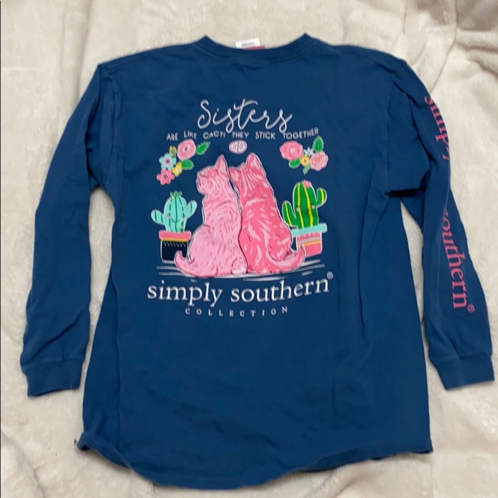 Simply southern blue long sleeve tee